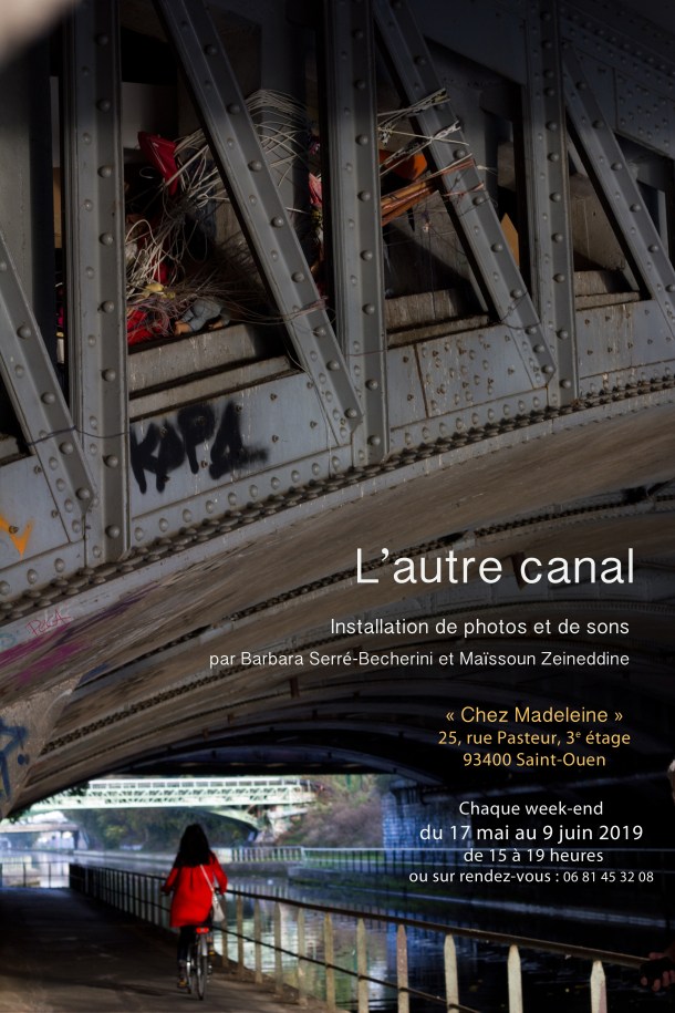 affiche de l'exposition. Chaque week-end du 17 mai au 09 juin de 15 à 19 heures. Chez Madeleine 25, rue Pasteur, 3ème étage 93400 Saint-Ouen.
